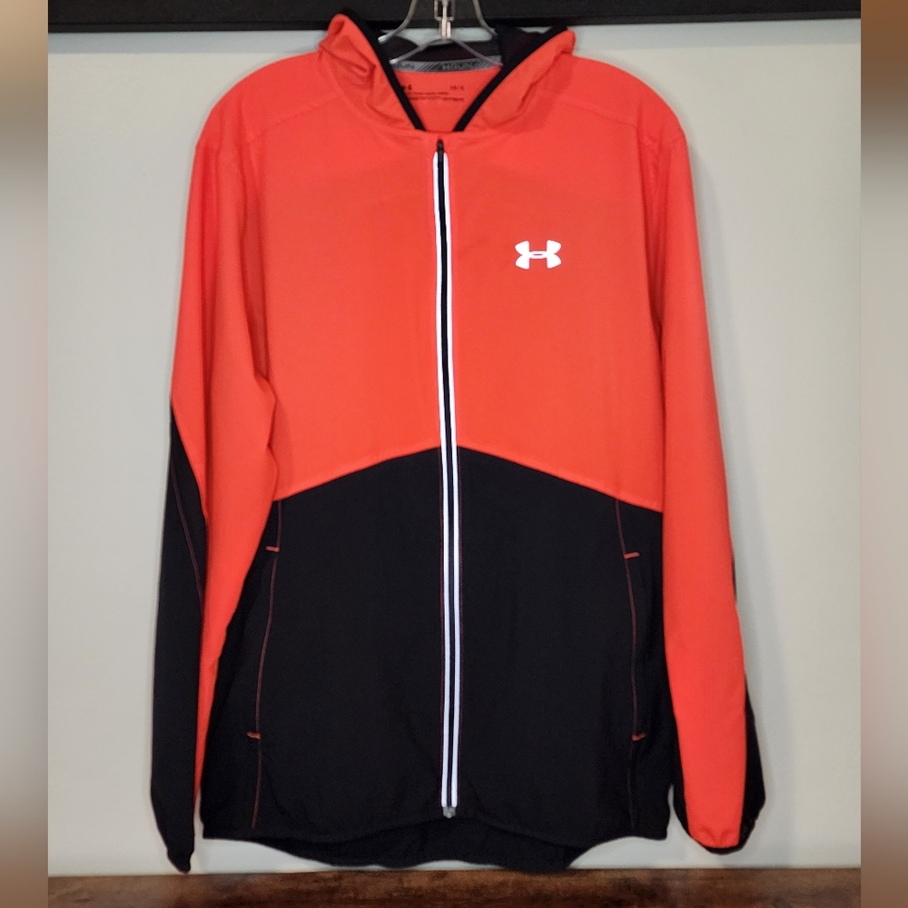 Under Armour Mens Run True Jacket Marathon Red Size Large Light Weight